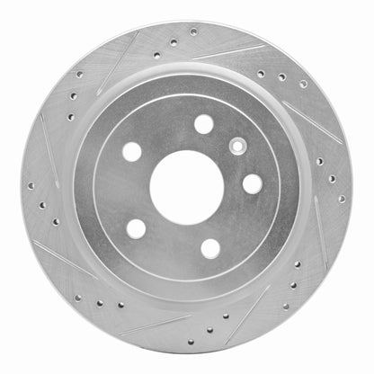 R1 Concepts R1 08-19 Cadillac CTS Rear Left Drilled & Slotted Silver Brake Rotor