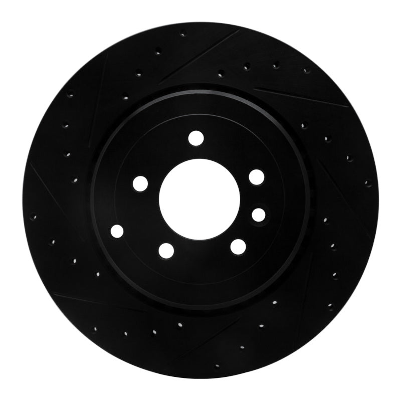 R1 Concepts R1 10-13 Land Rover Range Rover Sport Rear Left Drilled & Slotted Black Brake Rotor