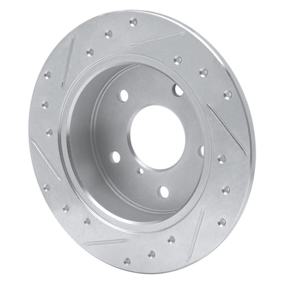 R1 Concepts R1 89-91 Mazda RX-7 Rear Right Drilled & Slotted Silver Brake Rotor