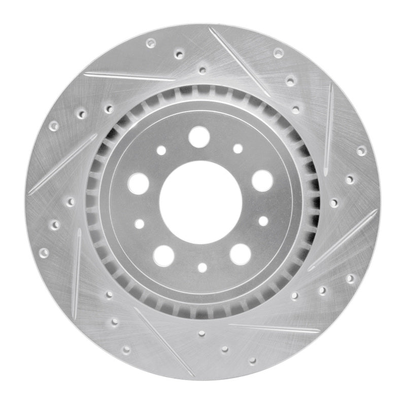 R1 Concepts R1 03-14 Volvo XC90 Rear Right Drilled & Slotted Silver Brake Rotor