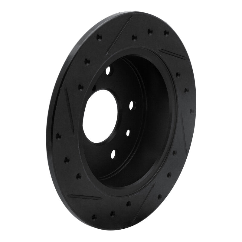 R1 Concepts R1 89-91 Mazda RX-7 Rear Right Drilled & Slotted Black Brake Rotor