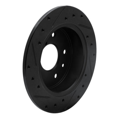 R1 Concepts R1 89-91 Mazda RX-7 Rear Right Drilled & Slotted Black Brake Rotor