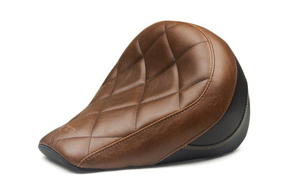 Mustang Motorcycle Mustang 18-21 Indian Scout Bobber Standard Touring Solo Seat Diamond Stitch - Brown