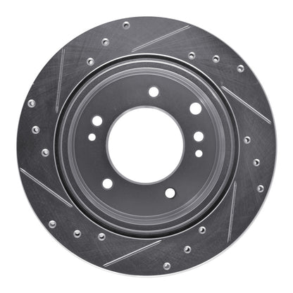 R1 Concepts R1 03-06 Kia SORENTO Rear Right Drilled & Slotted Silver Brake Rotor