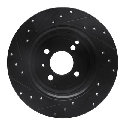 R1 Concepts R1 93-95 Volvo 850 Rear Right Drilled & Slotted Black Brake Rotor