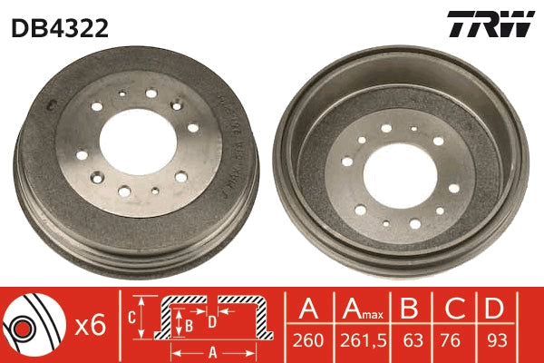 TRW MOTO DB4322 Brake Drum
