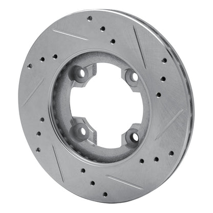 R1 Concepts R1 82-86 Nissan STANZA Front Left Drilled & Slotted Silver Brake Rotor
