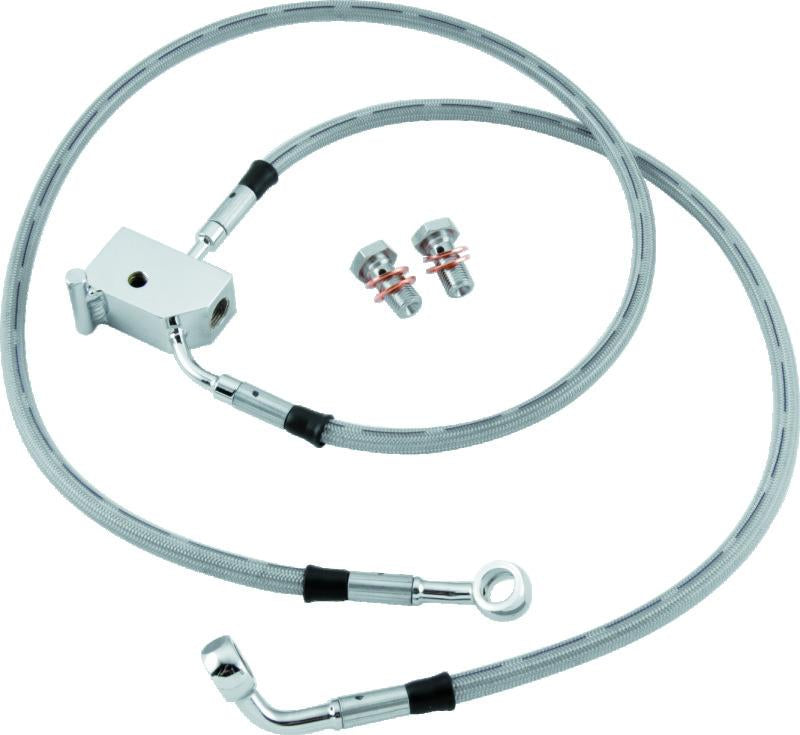 TwinPower Twin Power L87-99 FLST Stainless Steel Dot Brake Line Kit Rear Stock Length
