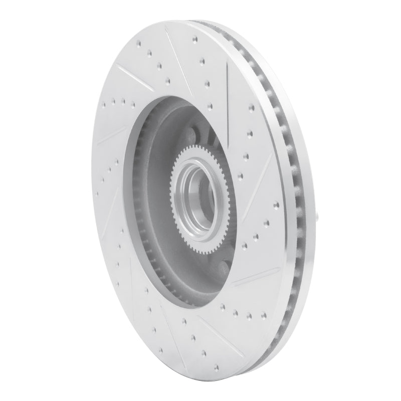 R1 Concepts R1 04-06 Ford E-150 Front Left Drilled & Slotted Silver Brake Rotor
