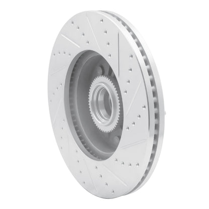 R1 Concepts R1 04-06 Ford E-150 Front Left Drilled & Slotted Silver Brake Rotor