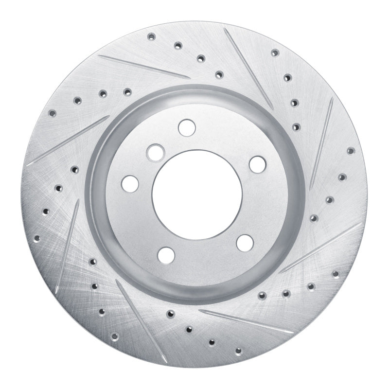 R1 Concepts R1 09-16 BMW Z4 Front Right Drilled & Slotted Silver Brake Rotor