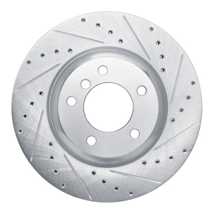 R1 Concepts R1 09-16 BMW Z4 Front Right Drilled & Slotted Silver Brake Rotor