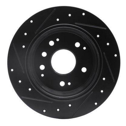 R1 Concepts R1 99-11 Acura TL Rear Right Drilled & Slotted Black Brake Rotor