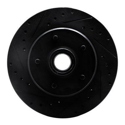 R1 Concepts R1 1990-2002 Chevrolet Astro Front Left Drilled & Slotted Black Brake Rotor