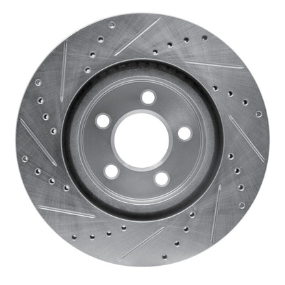 R1 Concepts R1 2005-2023 Chrysler 300 Front Right Drilled & Slotted Silver Brake Rotor