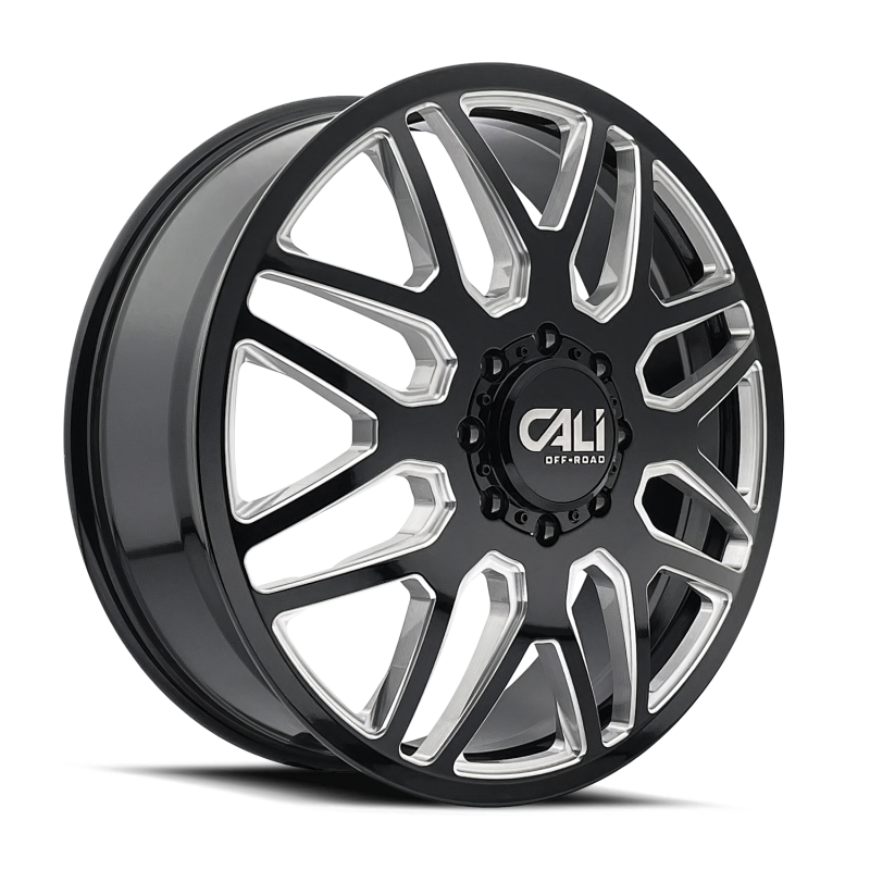 Cali Off-Road 9115D Invader Dually 24x8.25 / 8x165.1 BP / 115mm OS / 121.3mm Hub Gls Blk Mill Wheel