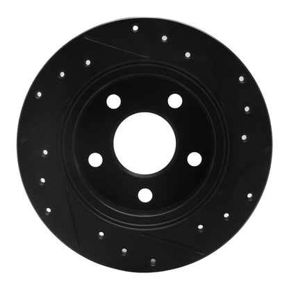R1 Concepts R1 93-05 Ford Taurus SHO Rear Left Drilled & Slotted Black Brake Rotor