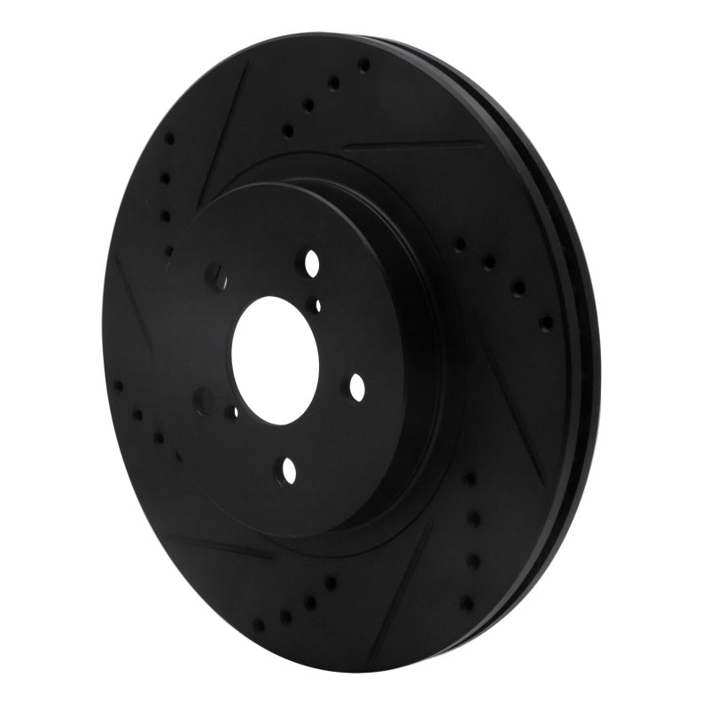 R1 Concepts R1 17-23 Subaru Crosstrek Front Left Drilled & Slotted Black Brake Rotor