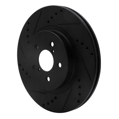 R1 Concepts R1 17-23 Subaru Crosstrek Front Left Drilled & Slotted Black Brake Rotor