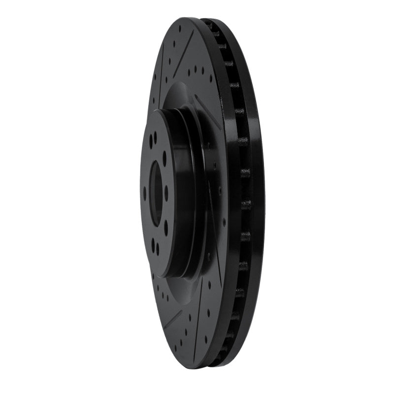 R1 Concepts R1 06-12 Mercedes-Benz GL350 Front Left Drilled & Slotted Black Brake Rotor