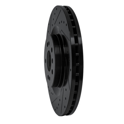 R1 Concepts R1 06-12 Mercedes-Benz GL350 Front Left Drilled & Slotted Black Brake Rotor