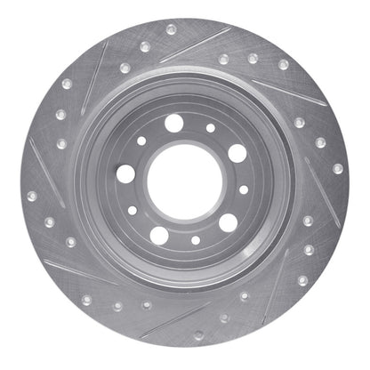 R1 Concepts R1 99-09 Volvo S80 Rear Right Drilled & Slotted Silver Brake Rotor