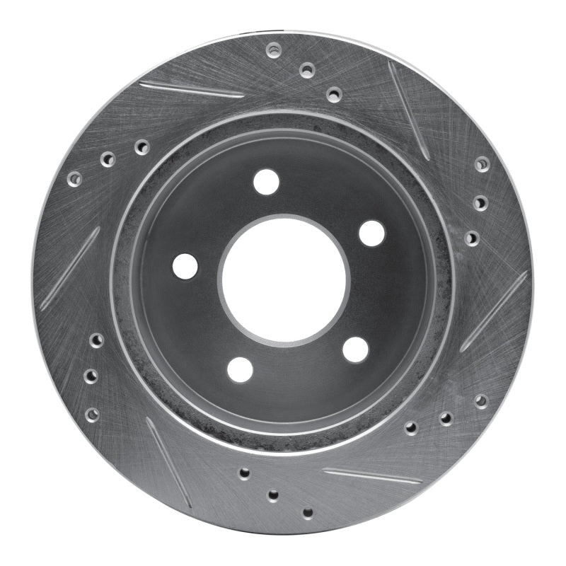 R1 Concepts R1 91-92 Lincoln Mark VII Rear Left Drilled & Slotted Silver Brake Rotor