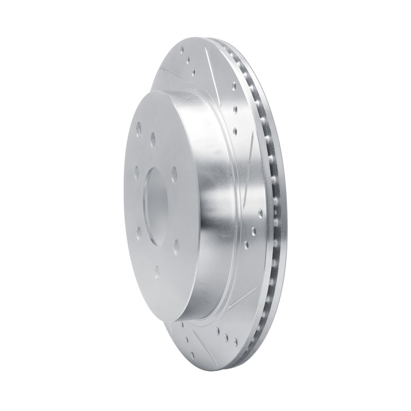 R1 Concepts R1 10-24 Infiniti QX80 Rear Right Drilled & Slotted Silver Brake Rotor