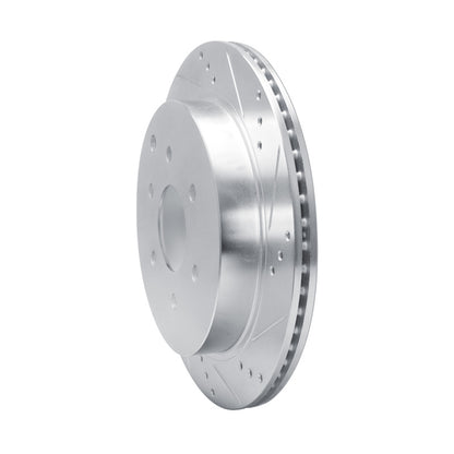R1 Concepts R1 10-24 Infiniti QX80 Rear Right Drilled & Slotted Silver Brake Rotor