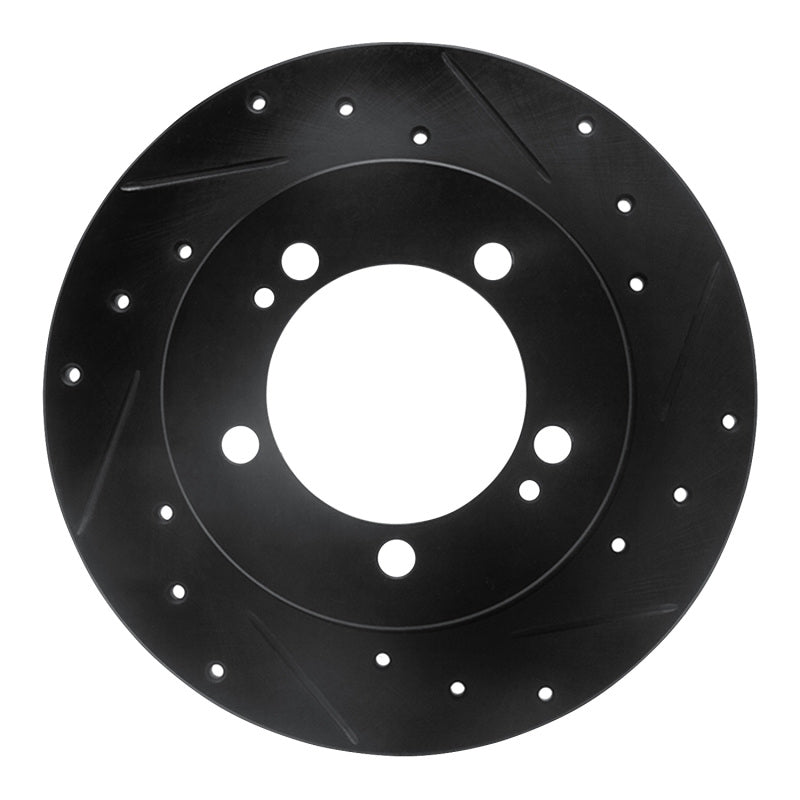 R1 Concepts R1 90-94 Eagle TALON Rear Right Drilled & Slotted Black Brake Rotor