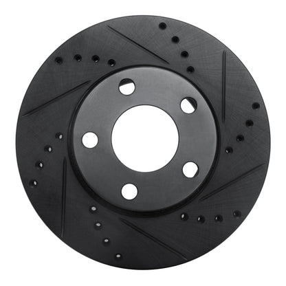 R1 Concepts R1 90-97 Audi V8 Quattro Front Right Drilled & Slotted Black Brake Rotor