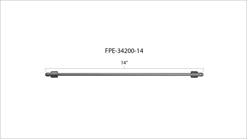 Fleece Performance 14in High Pressure Fuel Line (8mm x 3.5mm Line, M14x1.5 Nuts)