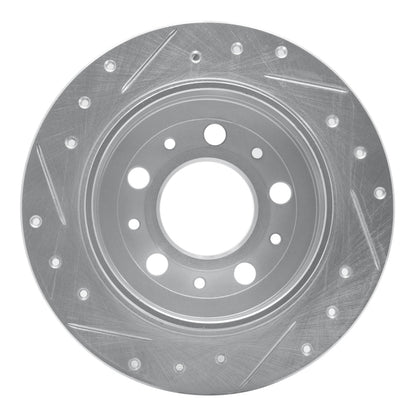 R1 Concepts R1 88-94 Volvo 760 Series Rear Right Drilled & Slotted Silver Brake Rotor