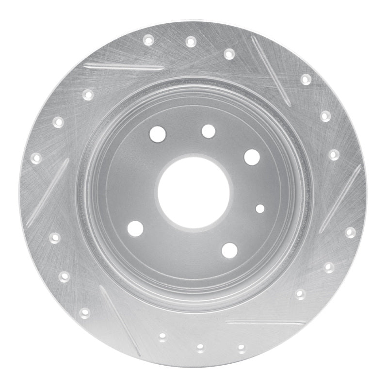 R1 Concepts R1 04-10 Chevrolet Epica (USA/Canada) Rear Left Drilled & Slotted Silver Brake Rotor