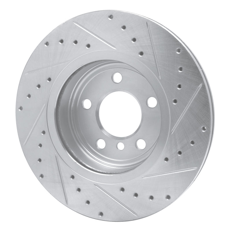 R1 Concepts R1 04-10 BMW X3 Front Left Drilled & Slotted Silver Brake Rotor