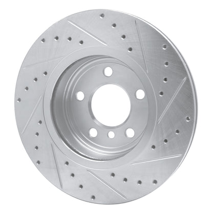 R1 Concepts R1 04-10 BMW X3 Front Left Drilled & Slotted Silver Brake Rotor