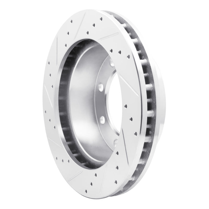 R1 Concepts R1 99-99 Ford F-350 Super Duty 4WD Front Right Drilled & Slotted Silver Brake Rotor
