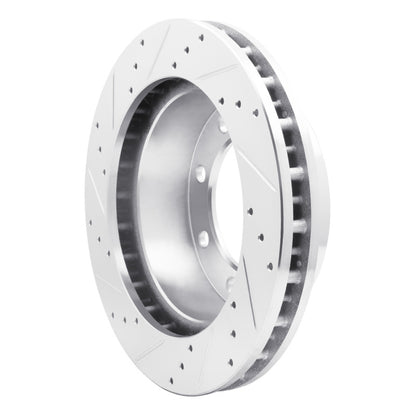 R1 Concepts R1 99-99 Ford F-350 Super Duty 4WD Front Right Drilled & Slotted Silver Brake Rotor