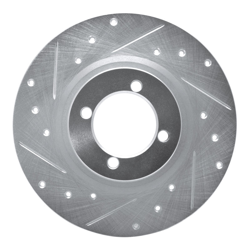 R1 Concepts R1 67-76 BMW 1600 Front Left Drilled & Slotted Silver Brake Rotor