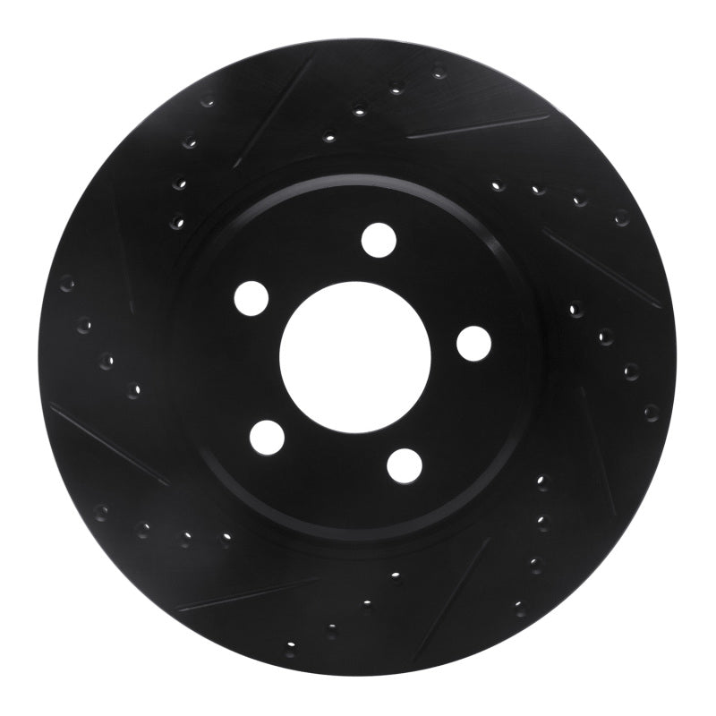 R1 Concepts R1 05-23 Chrysler 300 Front Left Drilled & Slotted Black Brake Rotor