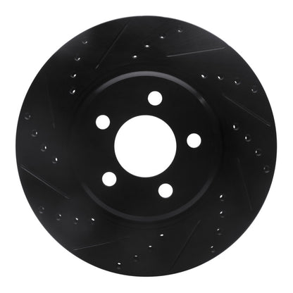 R1 Concepts R1 05-23 Chrysler 300 Front Left Drilled & Slotted Black Brake Rotor