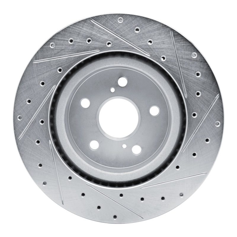 R1 Concepts R1 18-25 Lexus ES250 Front Left Drilled & Slotted Silver Brake Rotor