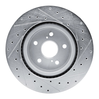 R1 Concepts R1 18-25 Lexus ES250 Front Left Drilled & Slotted Silver Brake Rotor