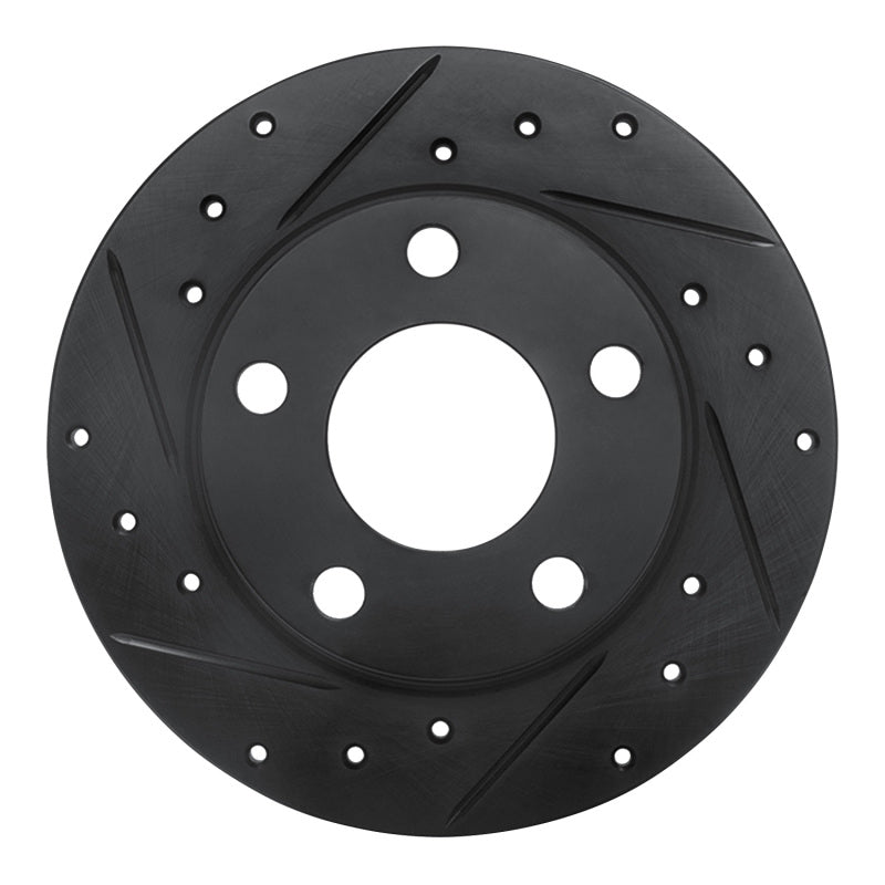 R1 Concepts R1 99-02 Audi A6 Quattro Rear Left Drilled & Slotted Black Brake Rotor