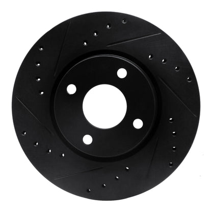 R1 Concepts R1 98-04 Ford Contour Front Left Drilled & Slotted Black Brake Rotor
