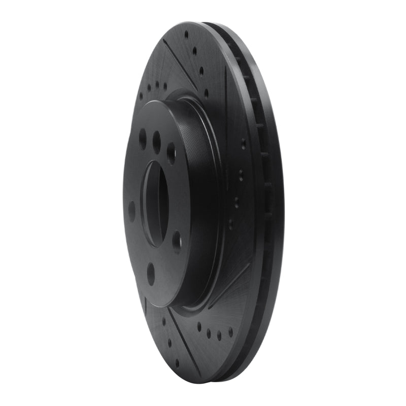 R1 Concepts R1 14-24 Mini Cooper (Excl Clubman) Front Right Drilled & Slotted Black Brake Rotor