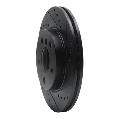 R1 Concepts R1 14-24 Mini Cooper (Excl Clubman) Front Right Drilled & Slotted Black Brake Rotor