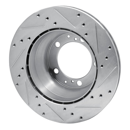R1 Concepts R1 87-97 Porsche 944 Except Turbo Rear Left Drilled & Slotted Silver Brake Rotor