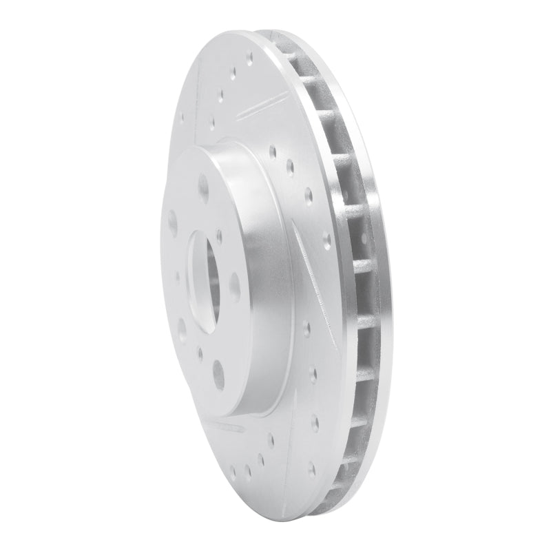 R1 Concepts R1 88-93 Toyota Celica Front Left Drilled & Slotted Silver Brake Rotor