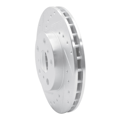 R1 Concepts R1 88-93 Toyota Celica Front Left Drilled & Slotted Silver Brake Rotor